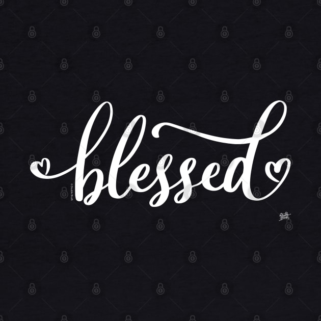 Blessed Word Art Design with Hearts by DoubleBrush